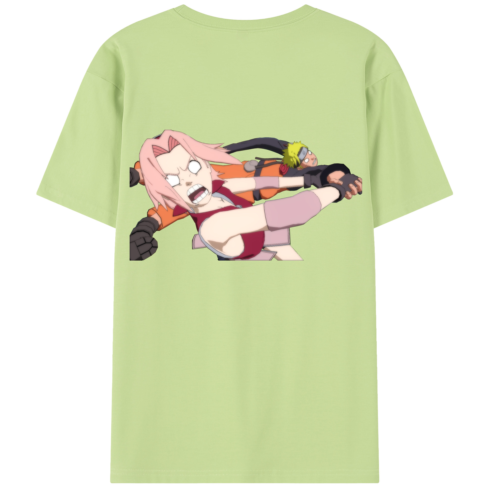 （画像用） NARUTO -ナルト- 春野サクラ Haruno Sakura 綿100％半袖Tシャツ（背面プリント）